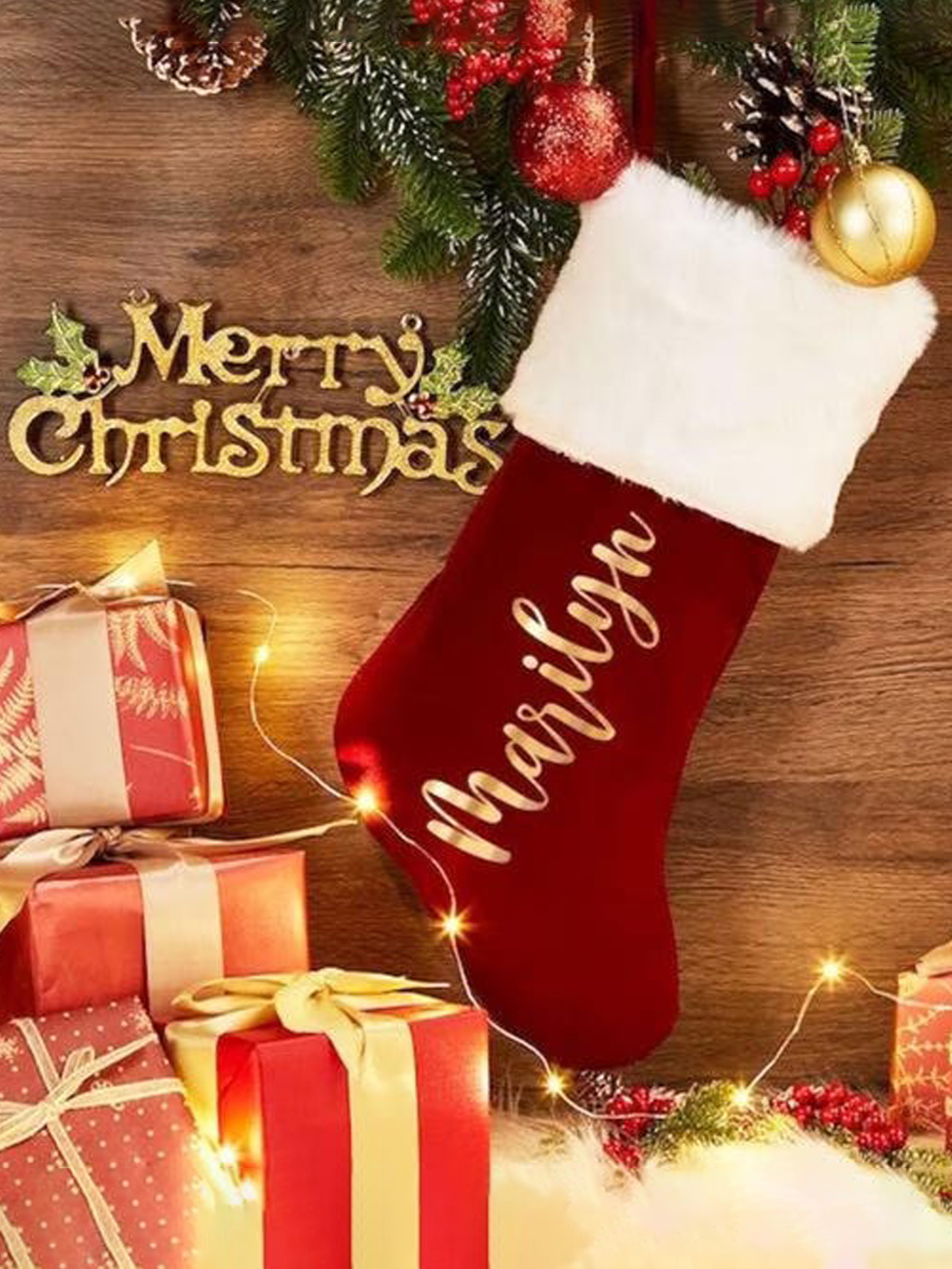 Personalized Red Plush Christmas Stockings